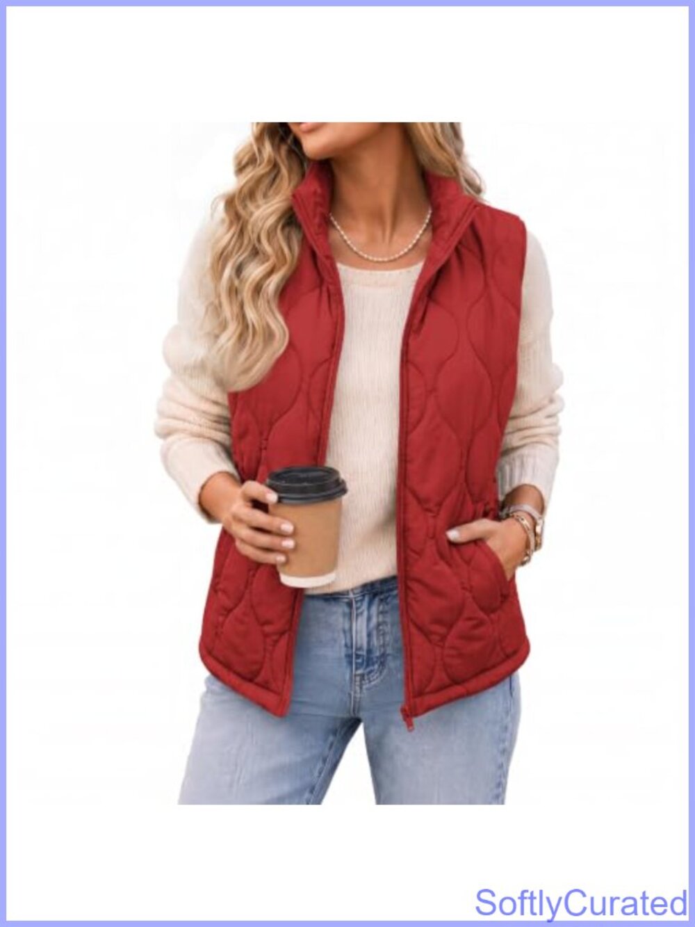 Lightweight Quilted Puffer Vest Sleeveless Zip-Up Outerwear